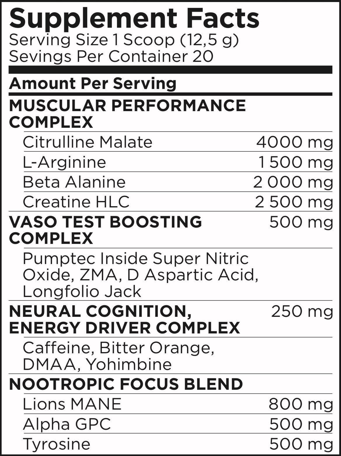 Pro VASO DRIVE Pre-Trainer 250g